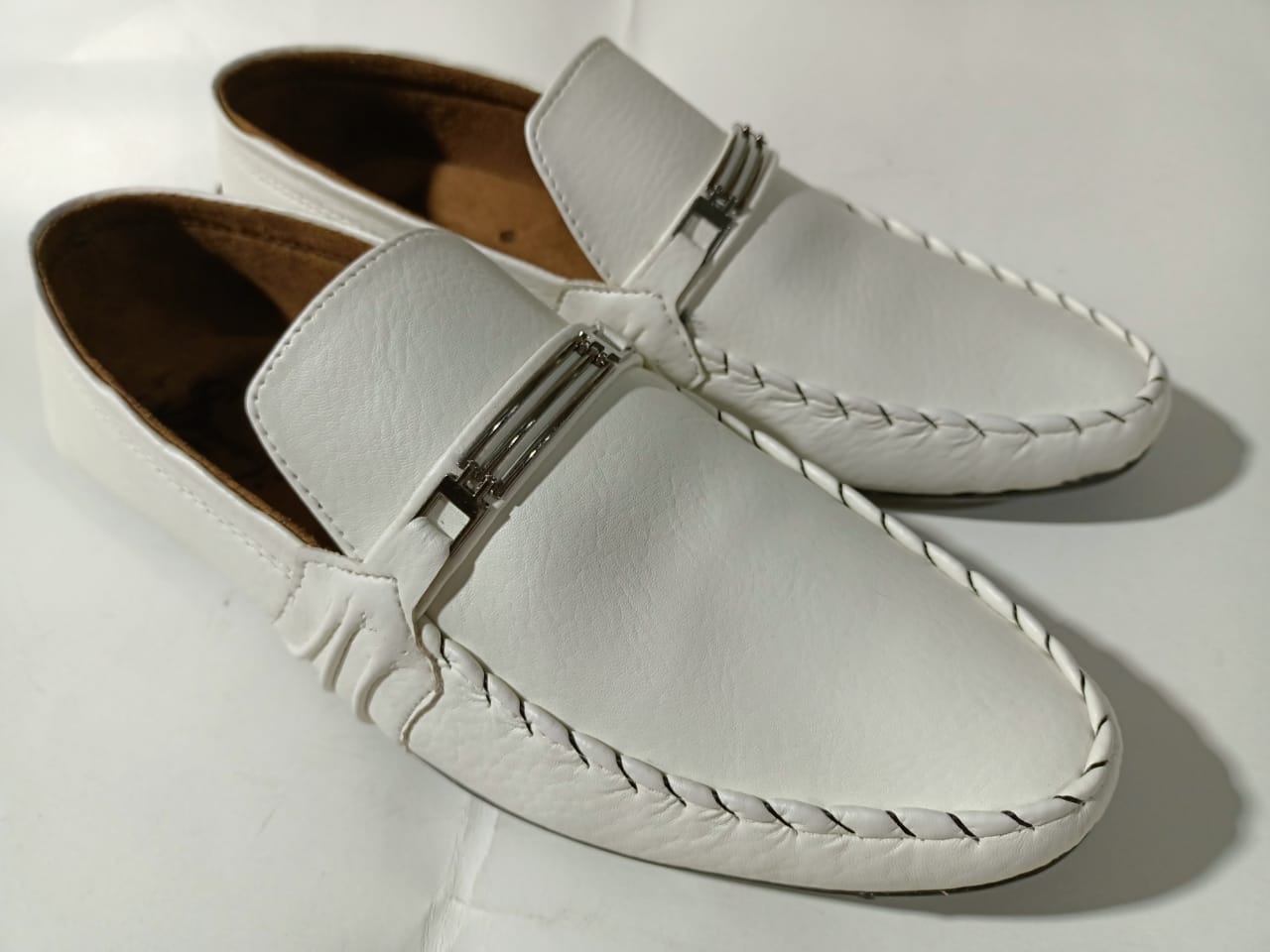 Mens white slip on on sale loafers