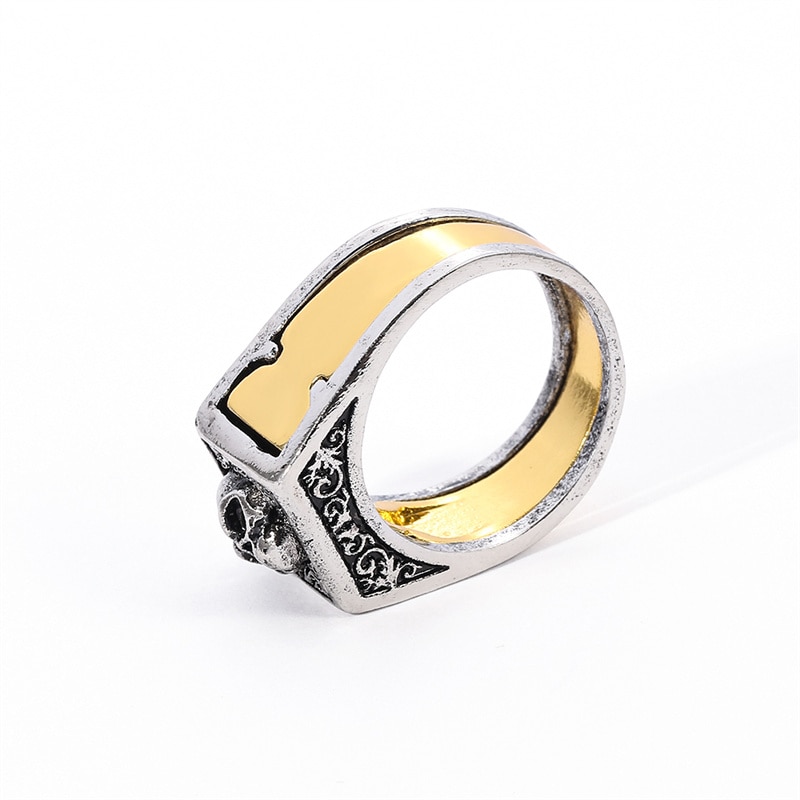 【IKE】Vintage Gold Silver Color Two Tone Skull Men's Ring Compartment Skeleton Biker Rings for Women Men Jewelry Street Style. 