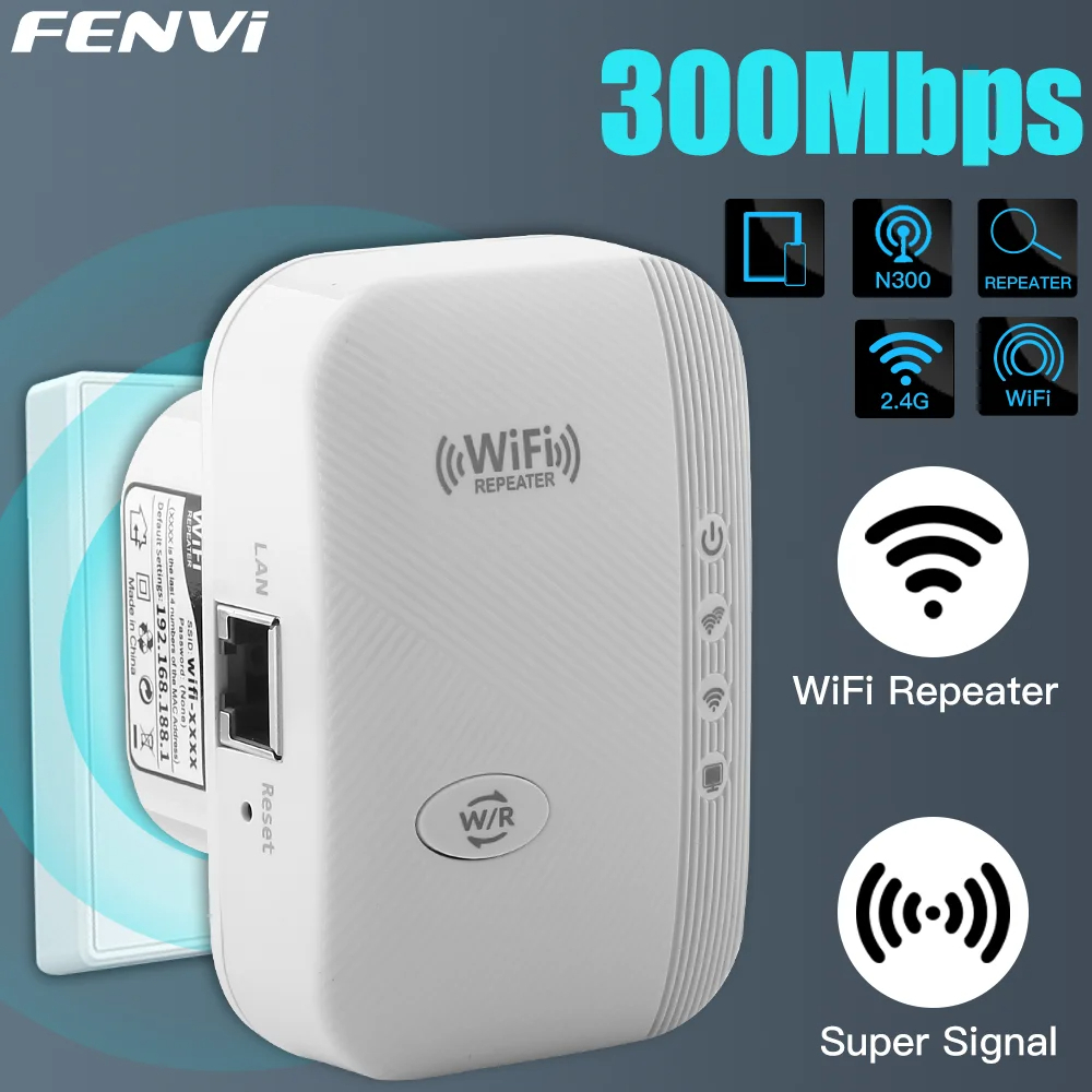 300 Mbps Wifi Repeater Range Extender Wireless Plug and Play. 