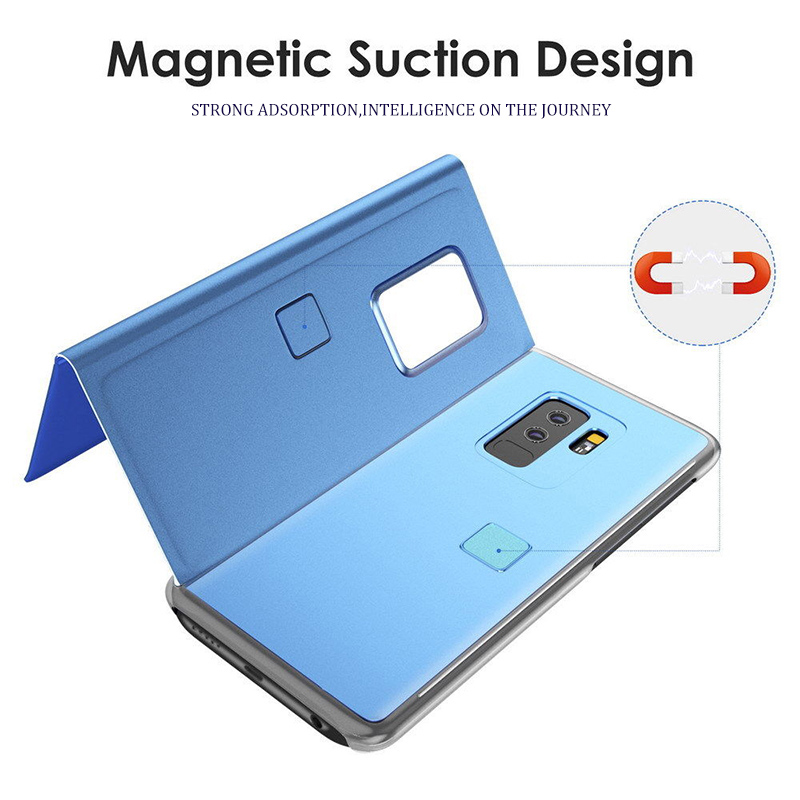 Mirror Smart Flip Case For Samsung Galaxy A80 Cases Etui Leather Phone Cover For Samsung A80 A 80 A8 0 SM-A805F Magnetic Case. 