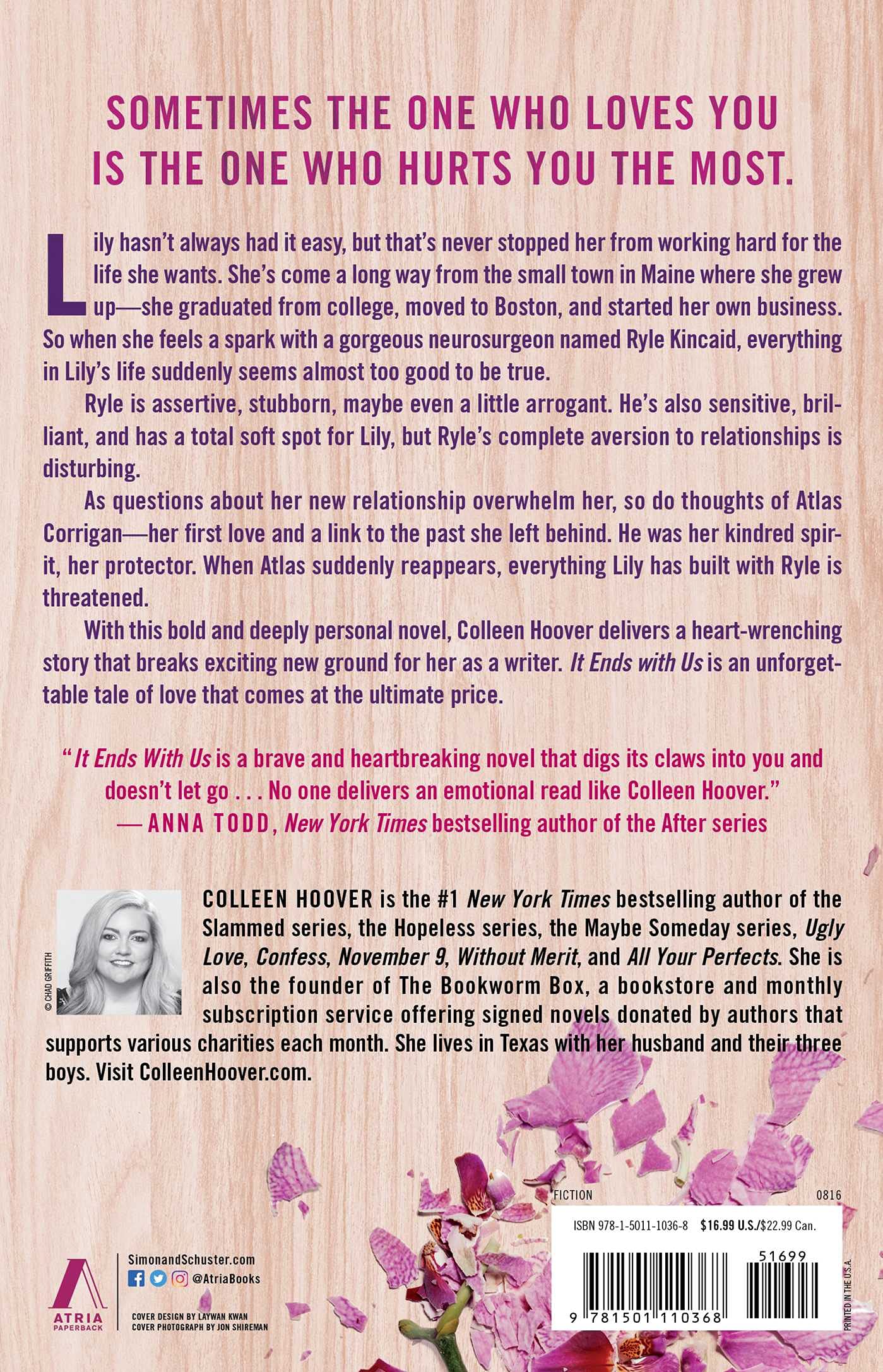 It Ends with Us Novel by Colleen Hoover. 