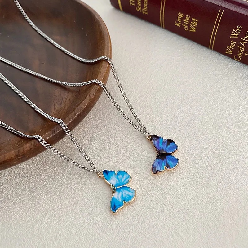 50 Rupees Necklace Under 100 Glamon Blue Purple Butterfly Necklace
