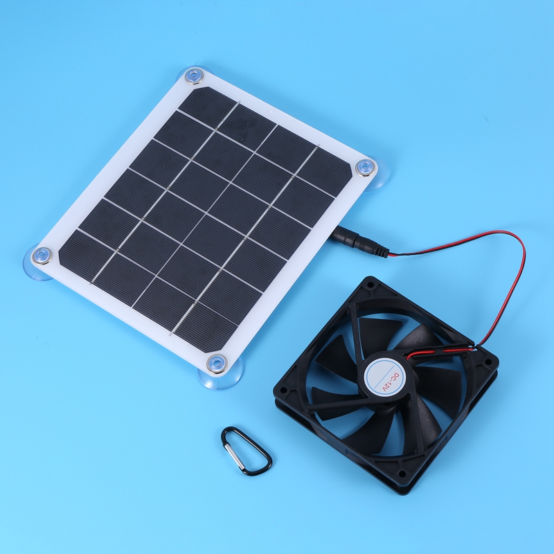 Solar Panel Exhaust Fan, 5V10W Waterproof Solar Exhaust Fan