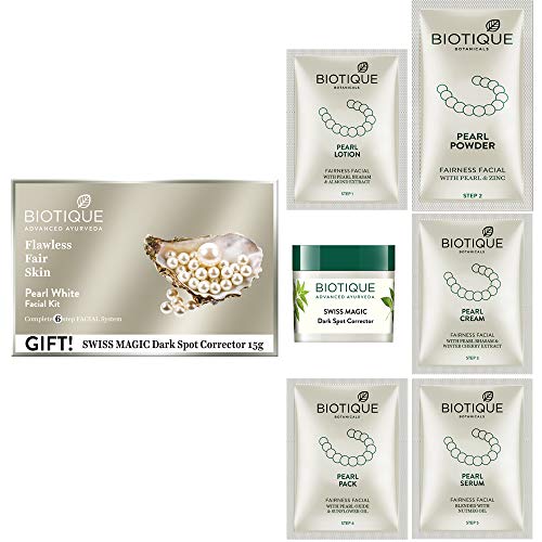 Biotique Pearl White Flawless Glowing Skin Facial Kit, 65g(FROM IND)JEZ. 