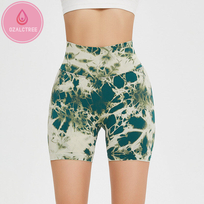 OzalCtree New Fashion Tie-dye Yoga Shorts Women Tight Hip Lift Slim Gym Fitness Leggings Women Sports Pants Outdoor Running Woman Clothes. 