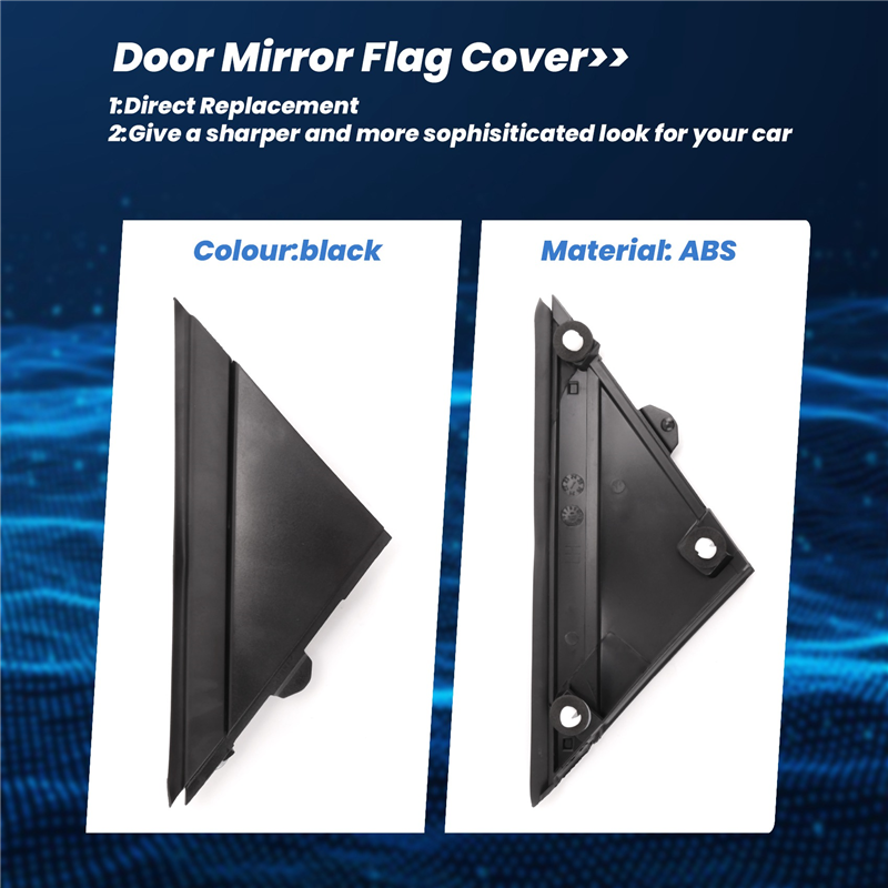 Car Left & Right Door Mirror Flag Cover Molding Triangle Cover. 