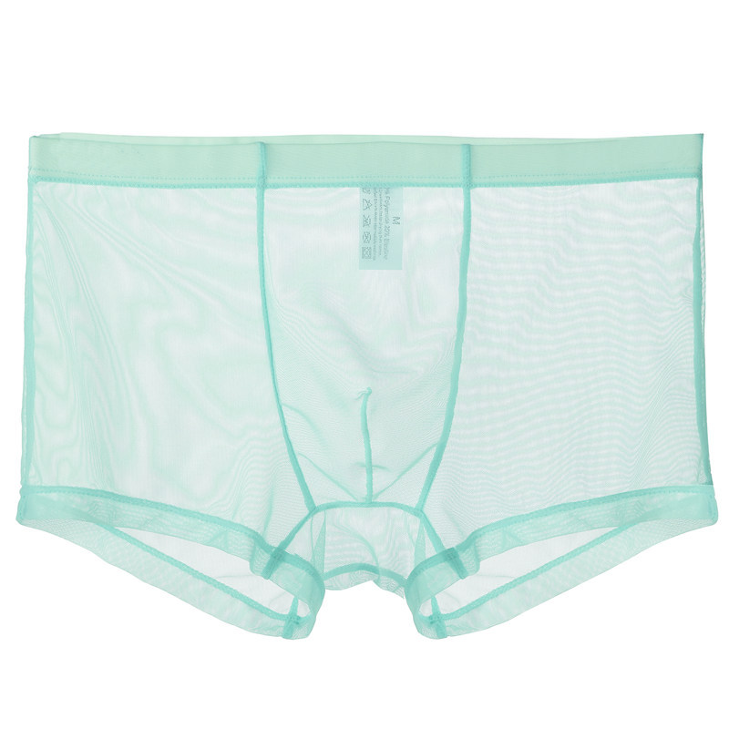 BZEL Men's Panties Big Size Thin Transparent Underwear Mid-waist Mesh Boxer Breathable Nude Youth Boxer. 