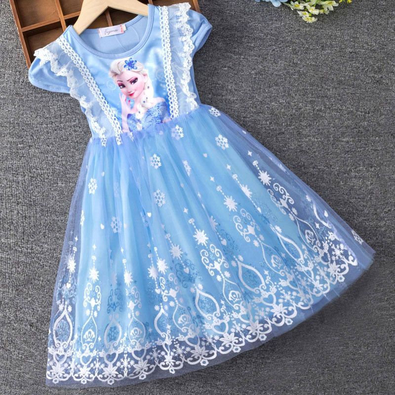 princess polly baby blue dress READY STOCK] 🔥1-11 YEARS GIRL DRESS PRINCESS BLUE PINK ELSA GAUN BUDAK