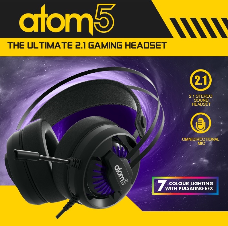Armaggeddon Atom 5 Stereo Gaming Headphones with Mic. 
