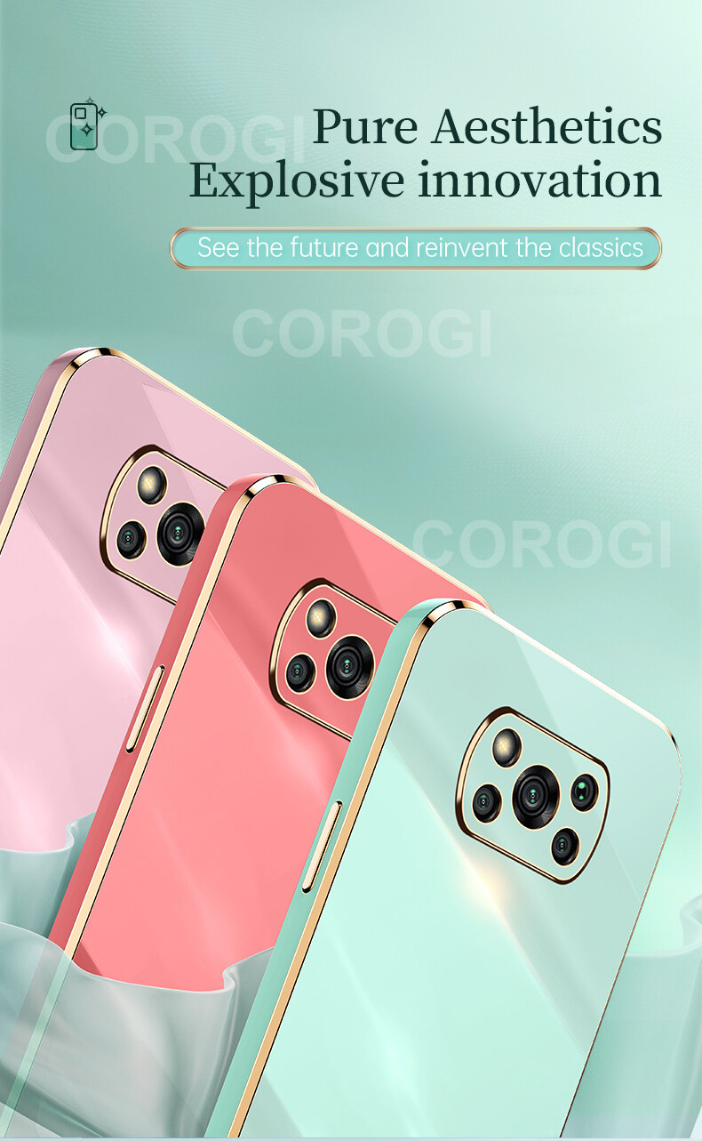 For Xiaomi POCO X3 Pro / POCO X3 / POCO X3 NFC Back Cover Fashion Shiny Plating Square Bumper Camera Protection Case Soft Silicone Shockproof Protective Mobile Phone Cases. 