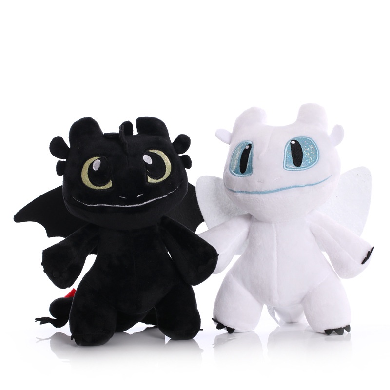 22CM Dreamworks Anime How to Train Your Dragon Plush Doll Light Fury Toothless Night Soft Stuffed Toys for Children Gifts