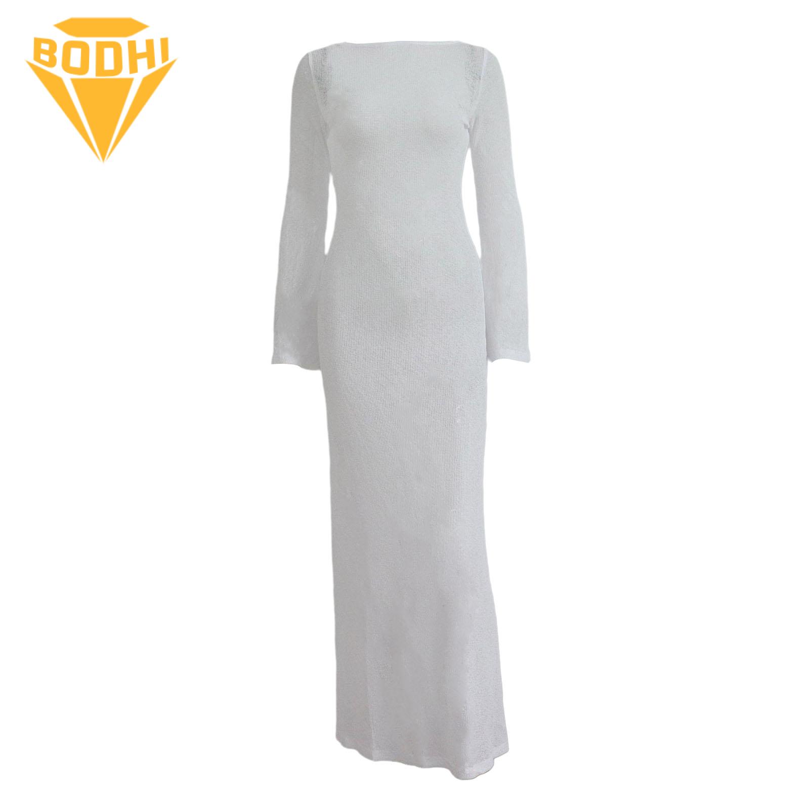 Comfortable Swim Cover-up Lace-up Backless Beach Cover-up Dress for Sun Protection Swimwear. 