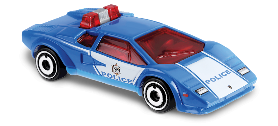 hot wheels lamborghini countach police car blue