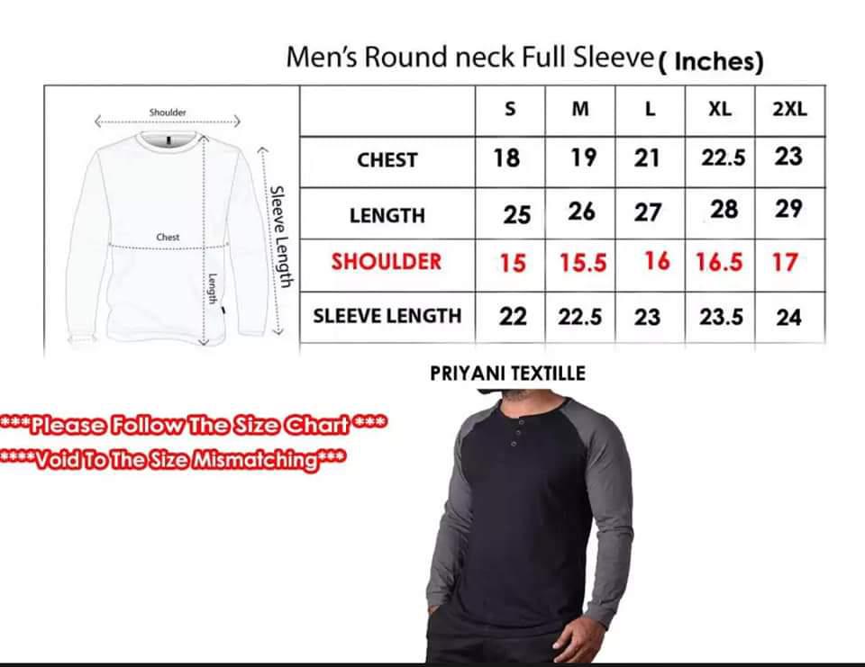 Long Sleeve T Shirt White,Red & Black -03 Tone Full Sleeve Men's T Shirt New Style Material 190GSM.. 