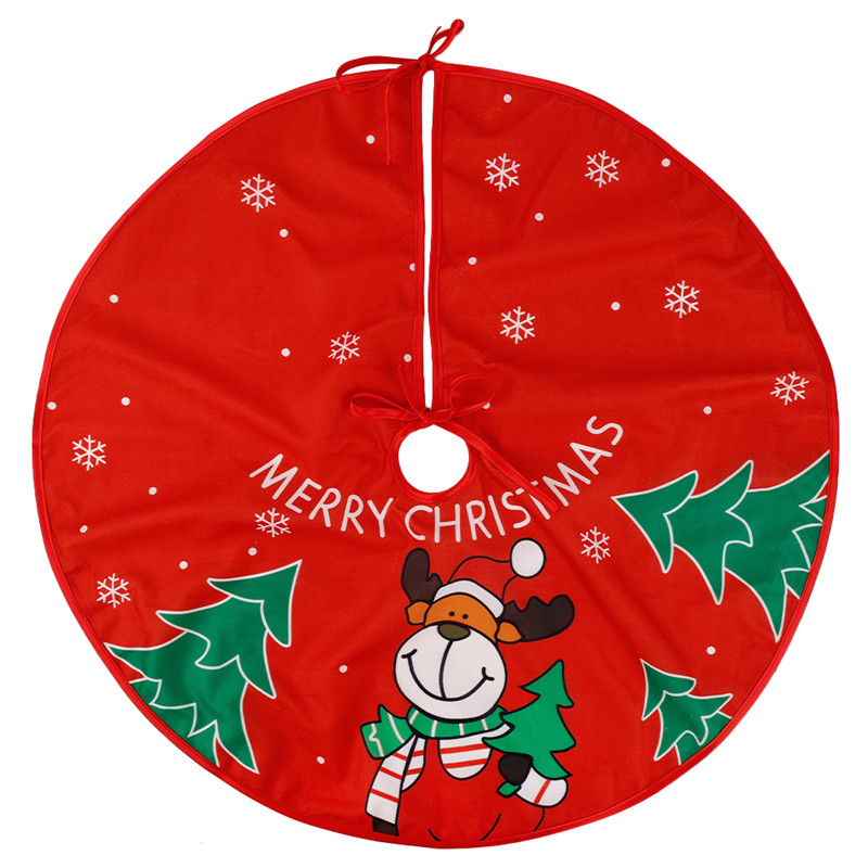( Pack1 )62/70/90cmRed Christmas Tree Skirt Santa Claus Snowman