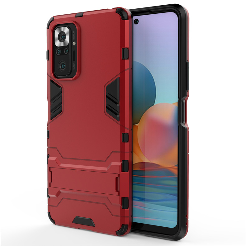 【ThinkWay】Iron Man Armor Shockproof Slip Resistant TPU and PC Case with Magnetic Stand and Belt Clip For Xiaomi Poco M3 & Redmi Note9 4G China Version/Redmi 9T/Redmi 9 Power. 