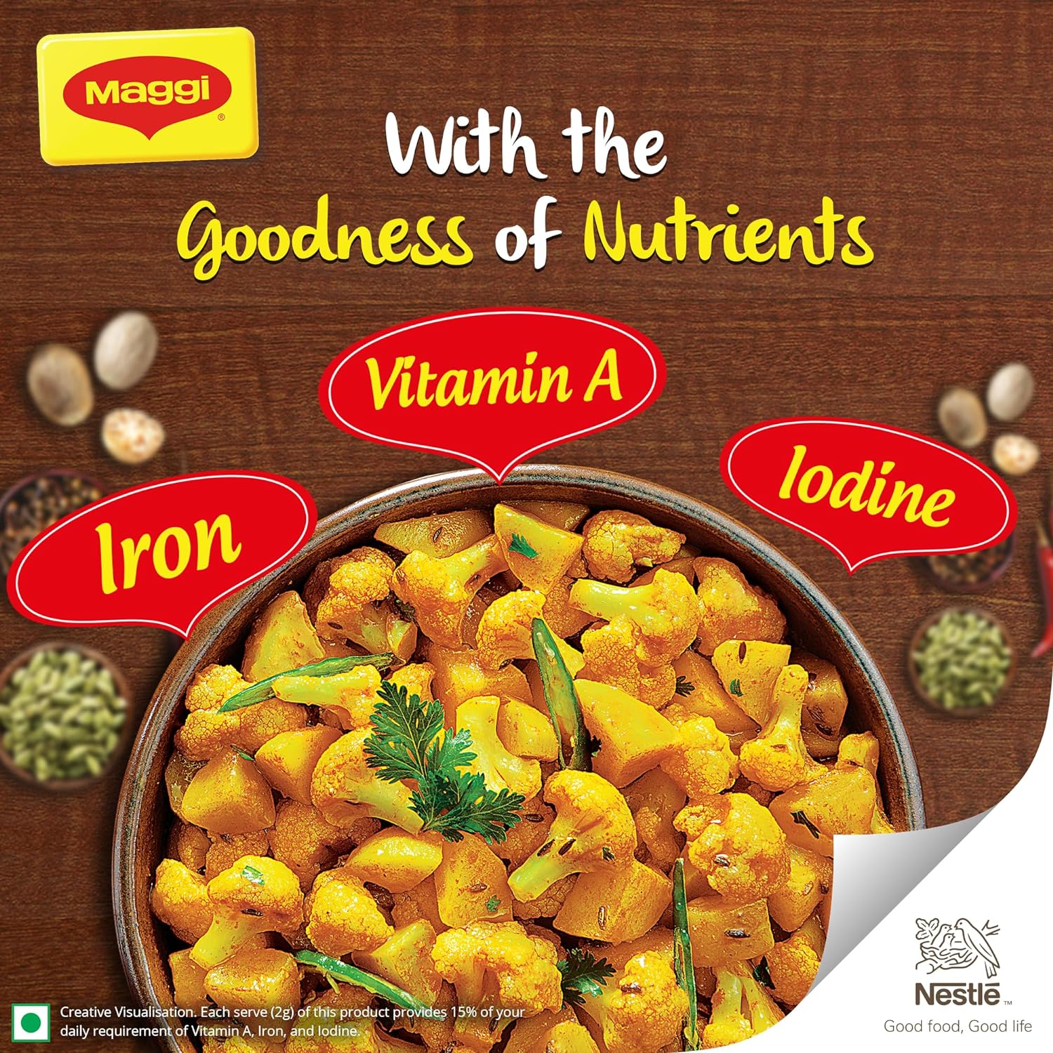 MAGGI Masala-ae-Magic Vegetable Masala, 72g Pouch (6g x 12 Sachets) | All in One Masala for Dry Vegetables, Paneer, Dal & more SAM. 