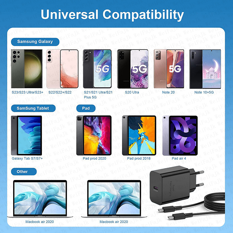 Original 45W Quick Charger For Samsung Galaxy S22 S23 S24 Ultra S21 S20 FE S10 Note 20 Plus A71 A80 Type C Fast Charging Cable. 