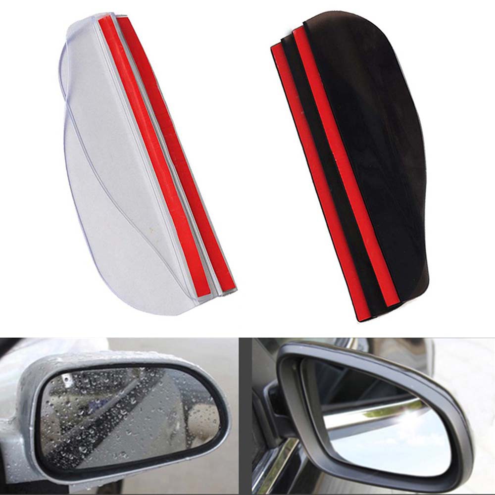 2Pcs Universal Flexible PVC Car Back Mirror Eyebrow Rain Cover Car Accessories Rearview Mirror Rain Shade Rainproof Blad(color: Transparent). 