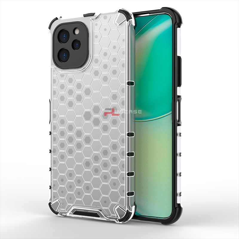 PlusCase for Huawei Nova Y61 Shockproof Case Honeycomb Clear Armor Hybrid Rugged Impact Protective Casing. 