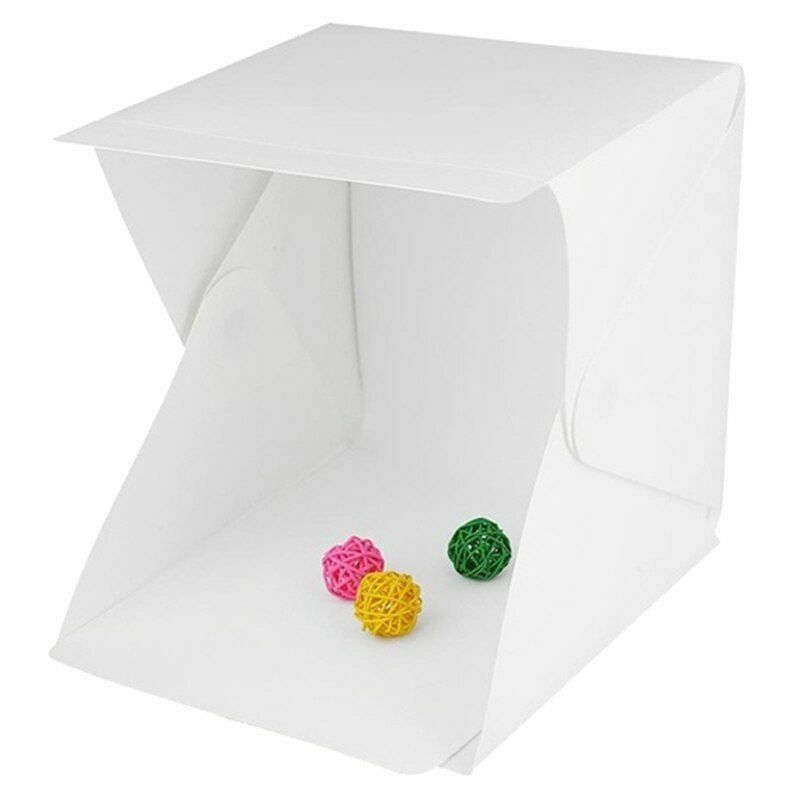Small Product Photography Box White Background Studio LED Light Items Photo USB. 