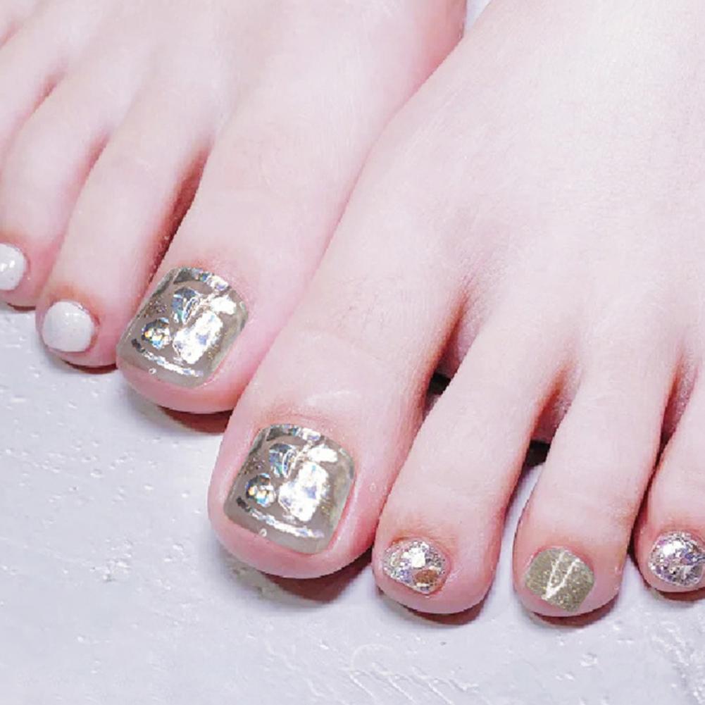 【Hannah Martin Official Store】Set Toe Nail Stickers Toe Nail Stickers Toe Nail Self-adhersive Nail Art Women Manicure Toenail Wraps Stickers. 