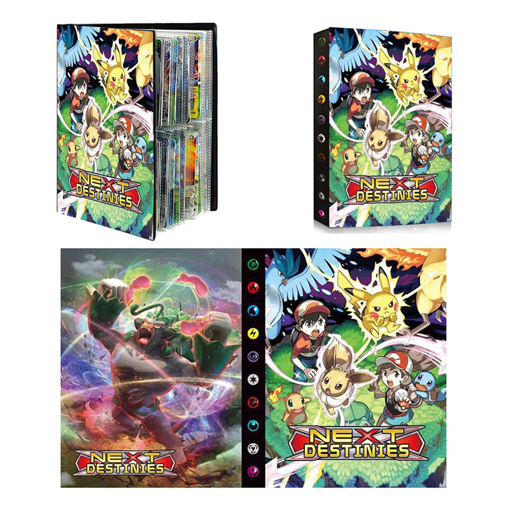 Summerflowers 240PCS Game Card Collection Holder Pokemon Cards Album Book Cartoon Anime Collection Folder Kid Cool  Gift(Cards excluded). 
