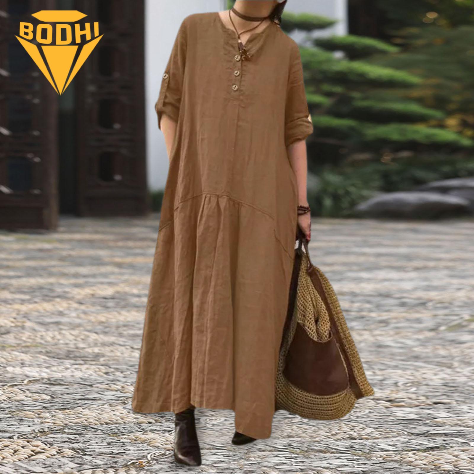 Cotton Blend Women Outfit Stylish V-neck Button Down Shirt Dress for Women Perfect for Office Daily Life Summer Parties Solid Color Loose Fit with Rolled Sleeves A-hem Design Women V-neck Button-down. 