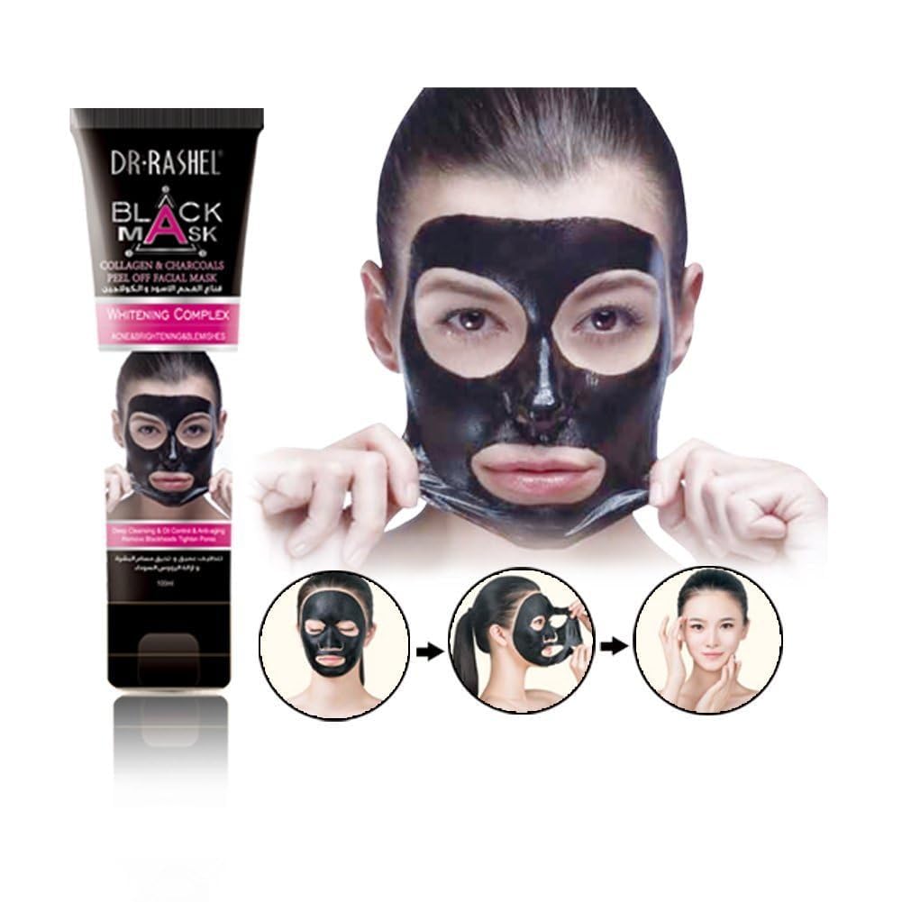 DR.RASHEL Black Mask – Collagen & Charcoals Peel off Facial Mask – DRL 1340 - 100ml. 