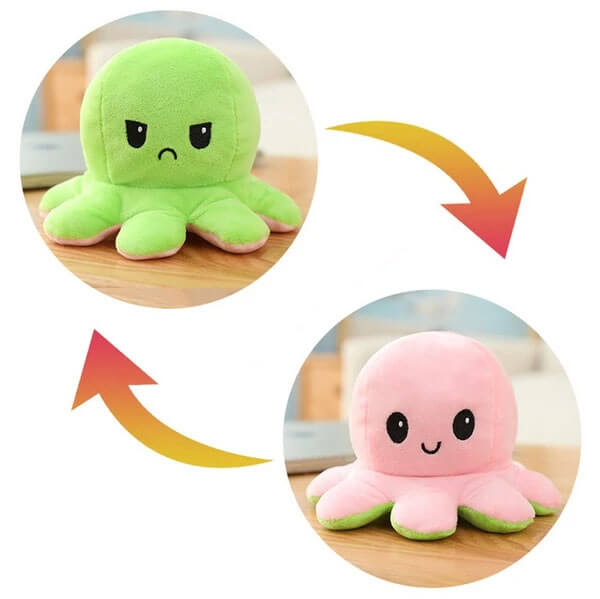 Reversible Moody Flip Octopus Soft Toy Two Sided Face Octopus Plush Soft Toy Two Sided Face Octopus Plush Reversible Octopus Octopus Plush Toy Children's Toys Children's Soft Toy. 
