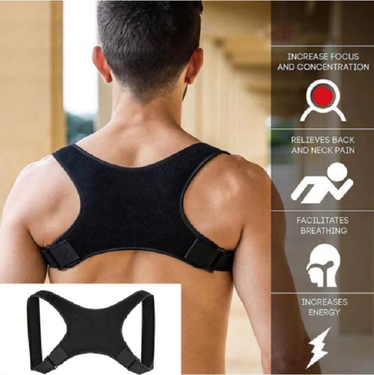 Posture Corrector Women Men Adjustable Upper Back Brace Breathable Back Straightener Providing Pain Relief Lumbar Neck ShoulderHats & Caps