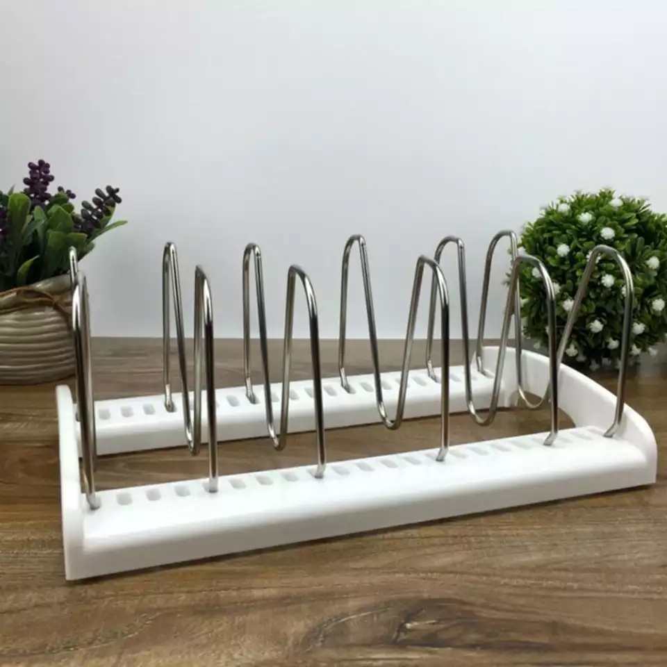 Adjustable Stainless Steel Pot Lid Storage Rack Cutting Board Holder Kitchen Organizer Pan Stand Creative Chopping Board Shelf. 