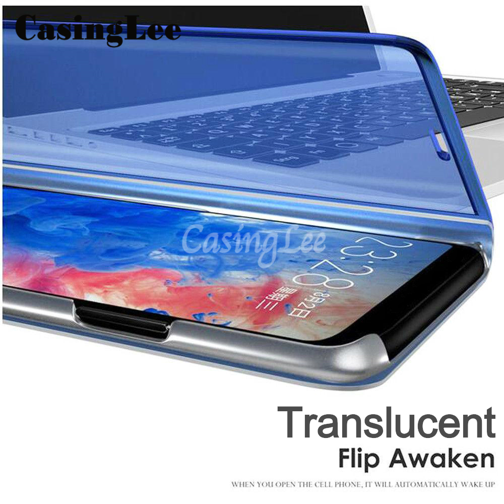 Casinglee For Samsung Galaxy A73 Phone Case Smart View Cosmetic Mirror Cases Back Flip Cover for Samsung A73 Back Cover. 