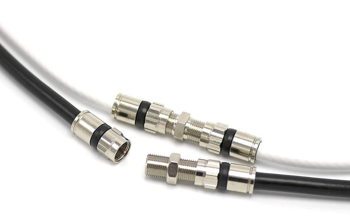 F Connector RG6 Coax Coaxial Adapter Plug for TV, Satellite & Cable TV (25 Pcs in 1 Pack). 