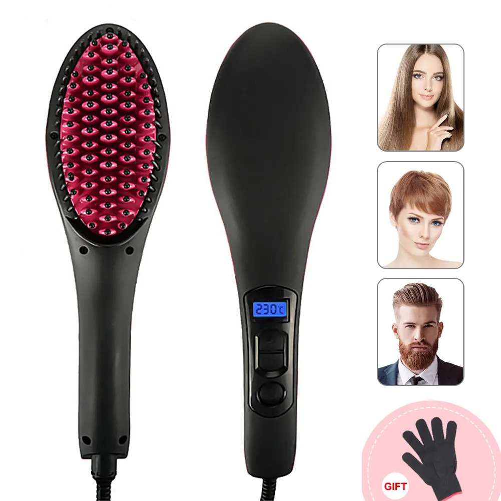 Best Quality Straightener And Hair Dryer One Electric Hair Straightener Brush. 