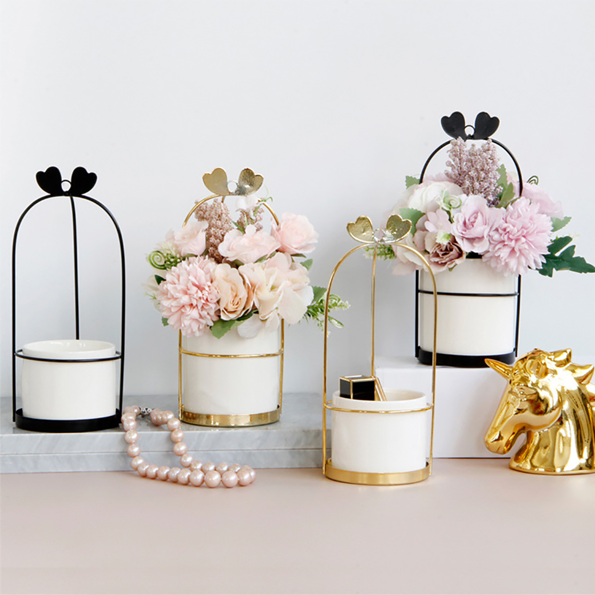 The New 1pcs Wrought Iron Flower Vase 国内初の直営店