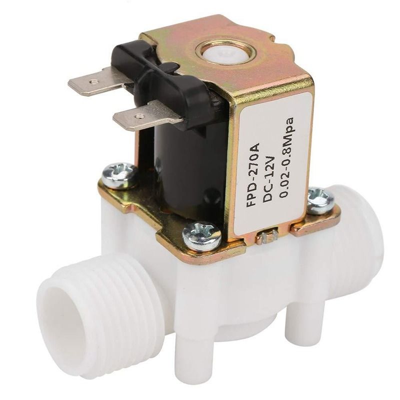Dc12v N/C Normally Closed Water Solenoid Valve G1/2-Inch Plastic Electrical Solenoid Valve For Automatic Water Lines On and Off. 