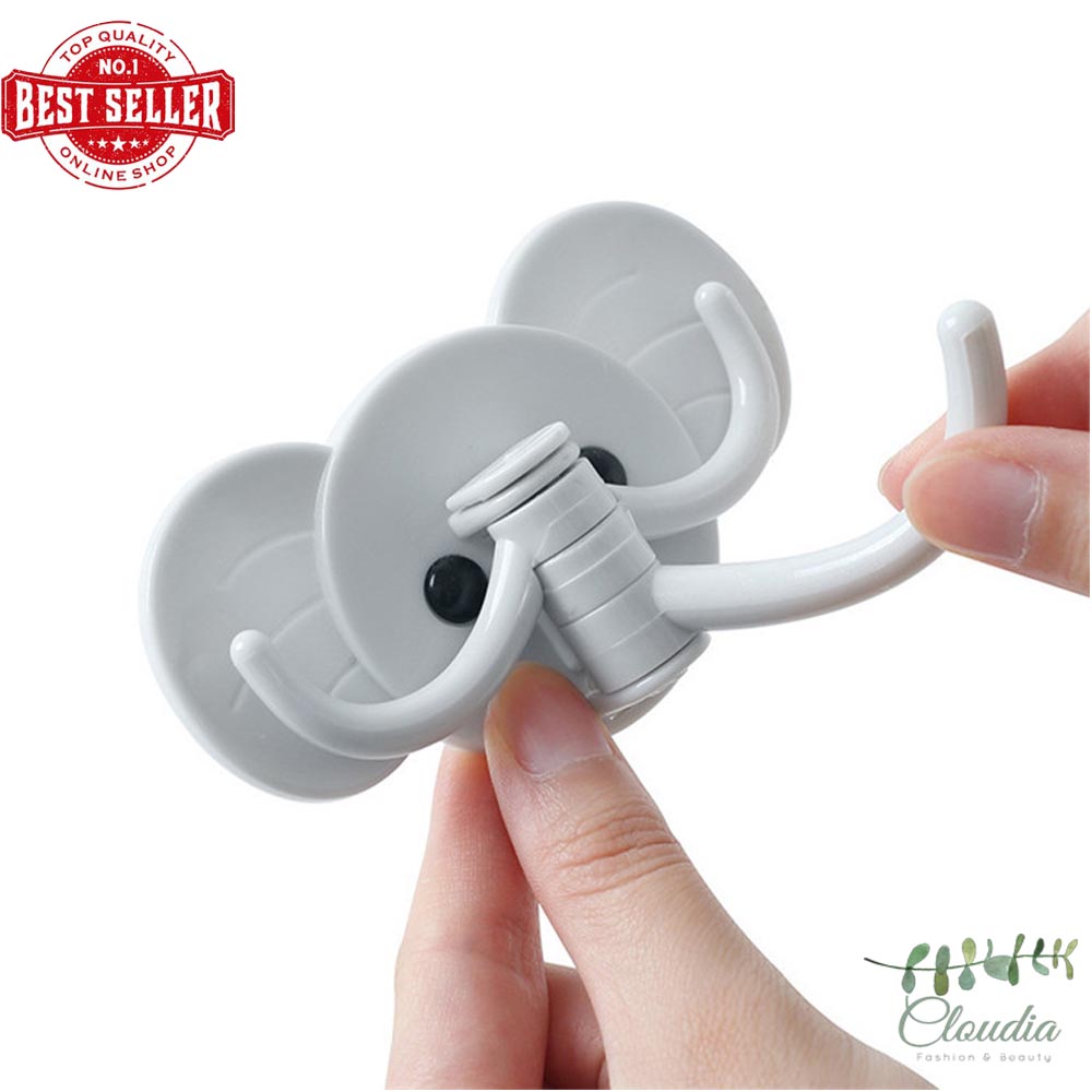 Elephant Shape Strong Adhesive Wall Hanging Sticky Hook Kitchen Bathroom Wall Door Fashion Decor Seamless Hook Bathroom Hooks. 