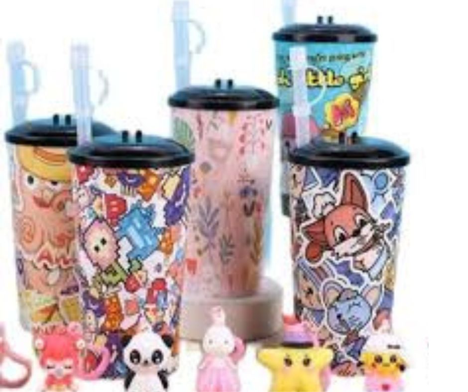 Cup with Straw  Coffee Mug with Lid and Straw - Reusable Safe Innovative Drinking Mugs for Party Bar Family Dinner. 