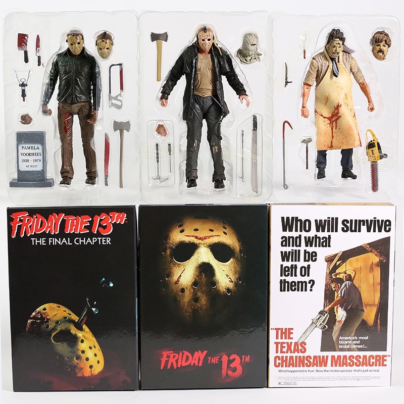 【Serendipity party】: The Final Chapter Jason Voorhees / The Texas Chainsaw Action Figure Collectible Model Toy. 