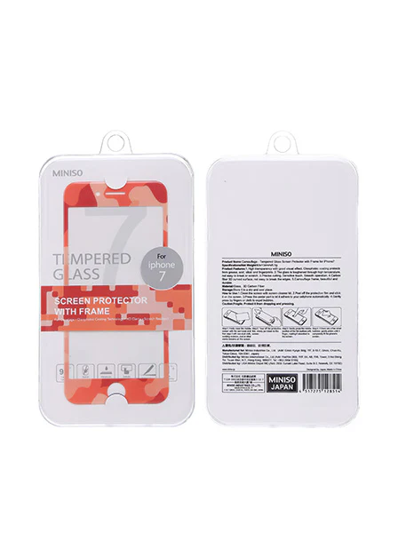Camouflage - Tempered Glass Screen Protector with Frame for iPhone7+. 