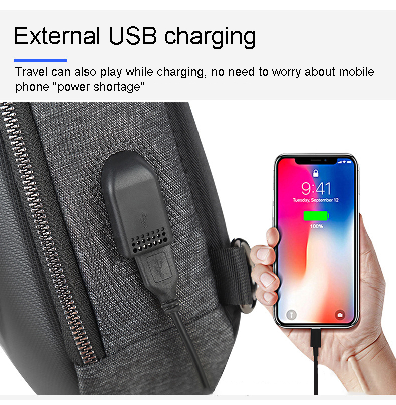 KankongAgu Running Chest Bag for Men USB Charging Fashion Streetwear Sling Pack Crossbody Motor Cycling Backpack for College Student Unisex. 