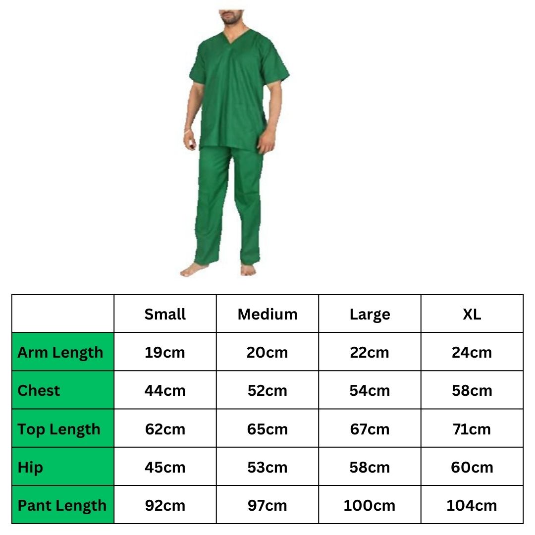 Green Colour Women Men Scrubs Set High Quality Durable Premium Quality Material Comfortable Medical Healthcare Hospital Clinic Surgical Doctor Nurse Healthcare Professionals Uniform. 