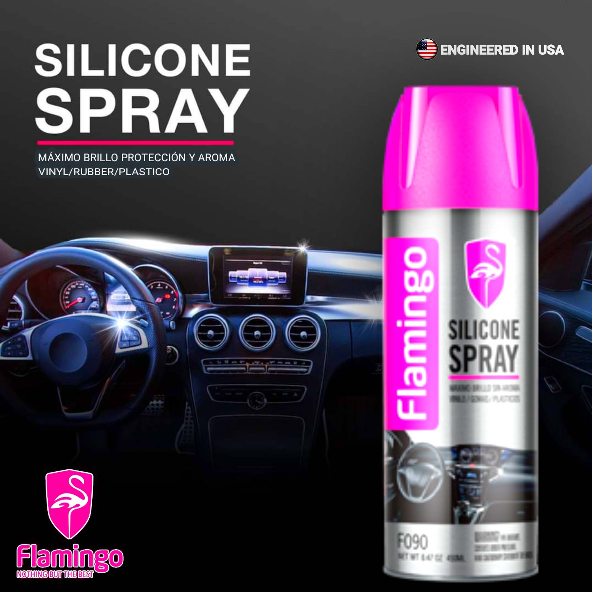 Interior Cleaner / Top Brands / Flamingo / FLAMINGO Silicone Spray 450ml. 
