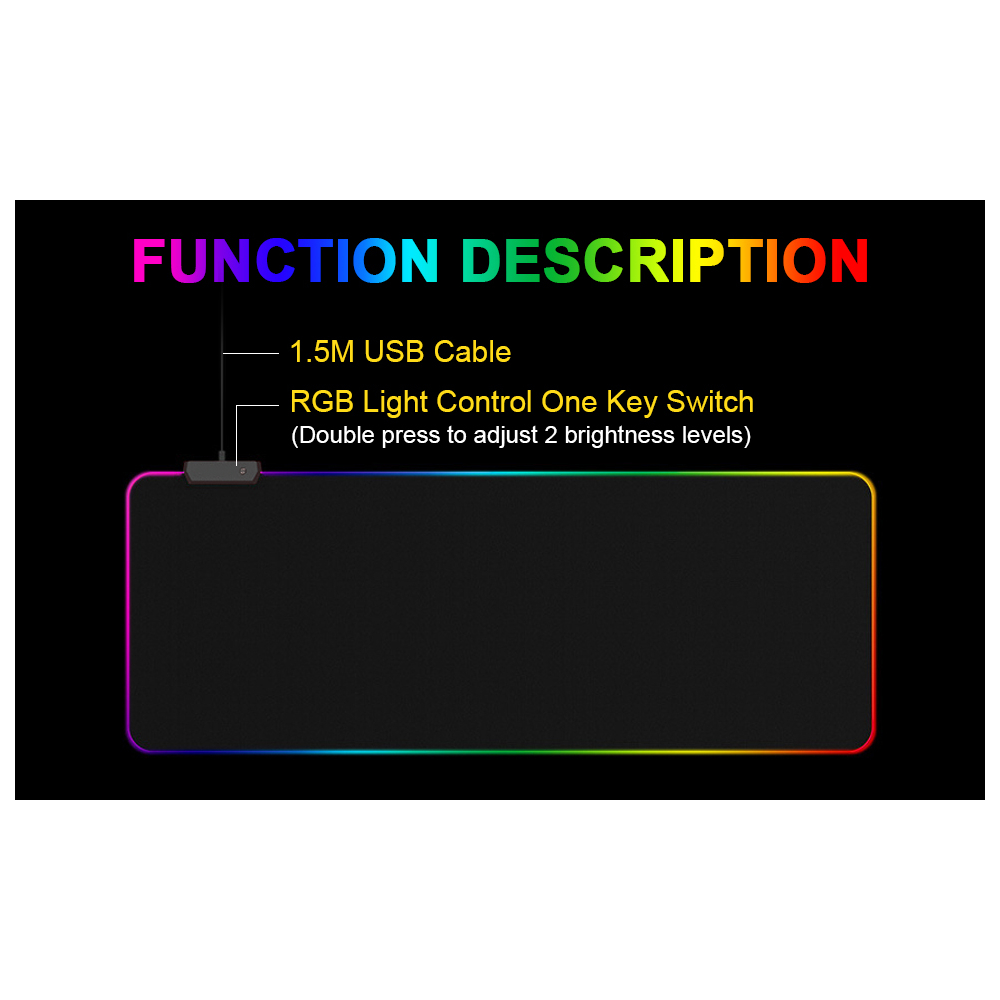 Original Jedel Gaming RGB Extra large RGB mouse pad / Gaming Mouse mat. 