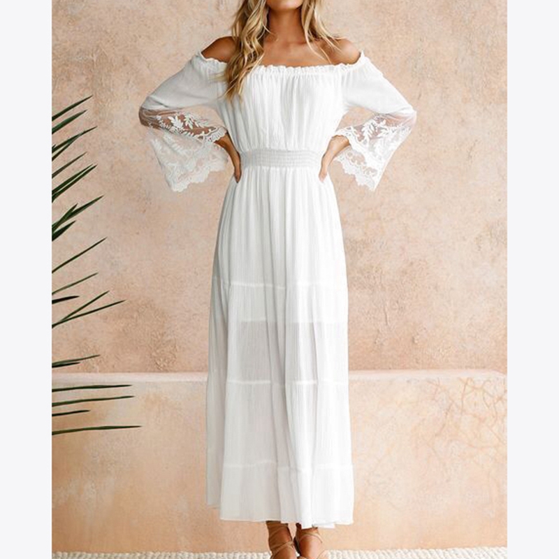 ladies white beach dress