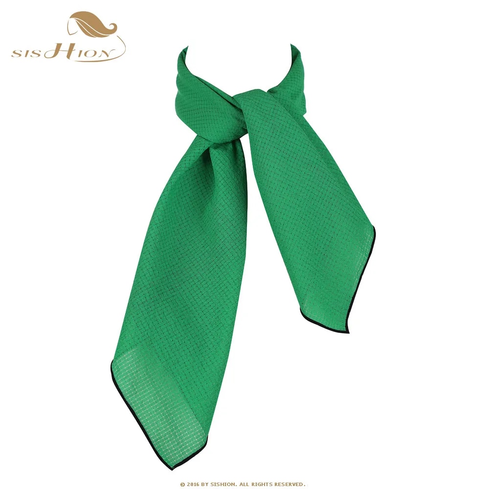 SISHION White Women Scarf Small Square Solid Color Collar Little Cravat Scarves 70*70cm Ladies Chiffon Handkerchief SD0017 Pizazzazz. 