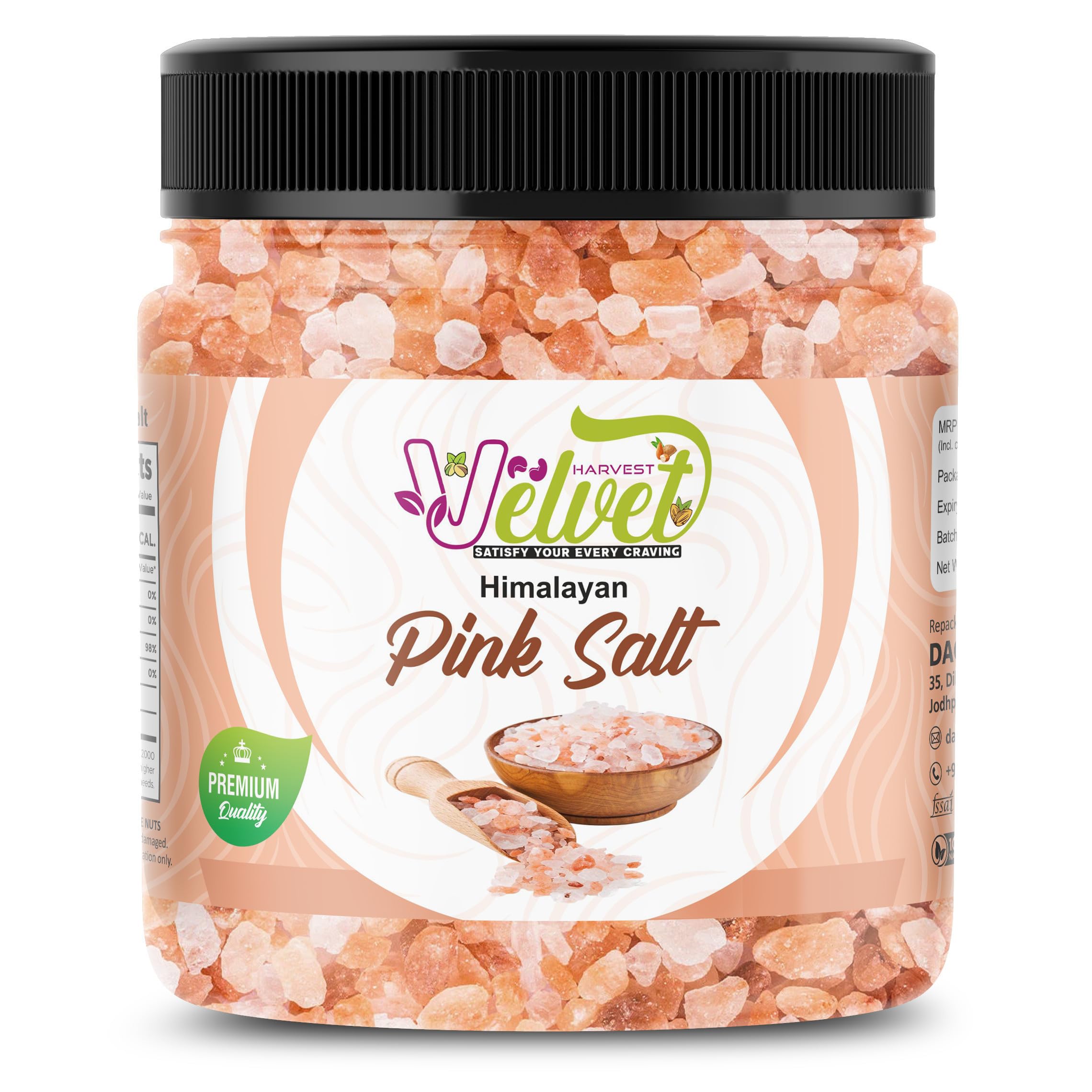 Brindhaa Himalayan Pink Rock Salt Crystals 250g Bottle - Indian Imported