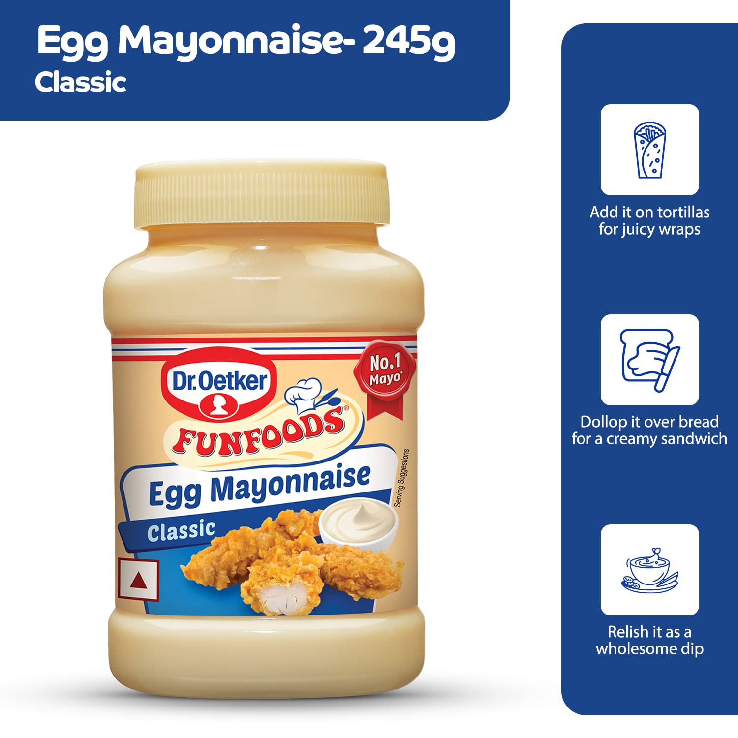 Dr.Oetker Funfoods Classic Mayonnaise, 245g  (FROM INDIA) SAM. 
