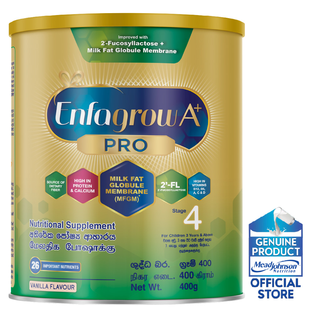 Enfagrow Pro A+ Stage 4 Milk Formula For Children Aged 3 Years And Above - 400G, Vanilla Flavour